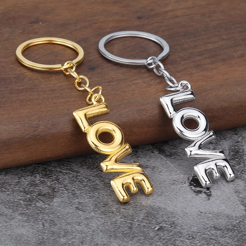 Portachiavi Letra Love Lega Di Zinco Forma Palloncino 3D Creativo Regalo Di San Valentino Gioielli Cuore Per Coppie