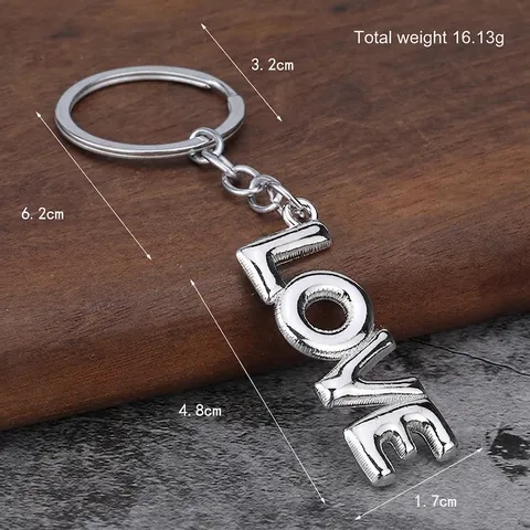 Portachiavi Letra Love Lega Di Zinco Forma Palloncino 3D Creativo Regalo Di San Valentino Gioielli Cuore Per Coppie