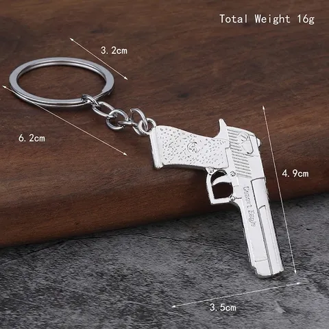 Mini Handfeuerwaffen Modell Schlüsselanhänger Zinklegierung Realistische Simulation Pistole Anhänger Neuheit Auto Schlüsselring