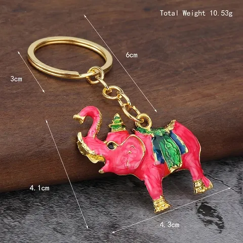 Elefant Schlüsselanhänger Thai Stil Emaille Zinklegierung Vintage Tier Tasche Anhänger Auto Schlüsselring Geschenk
