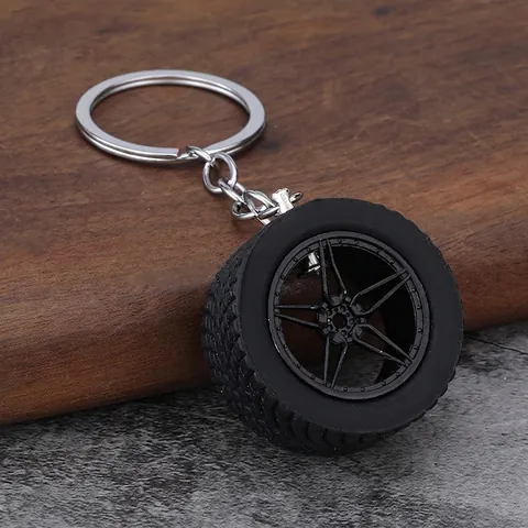 Portachiavi Ruota E Cerchione Per Auto Lega Di Zinco Gomma Pendente Miniatura Modifica Auto Per Uomini