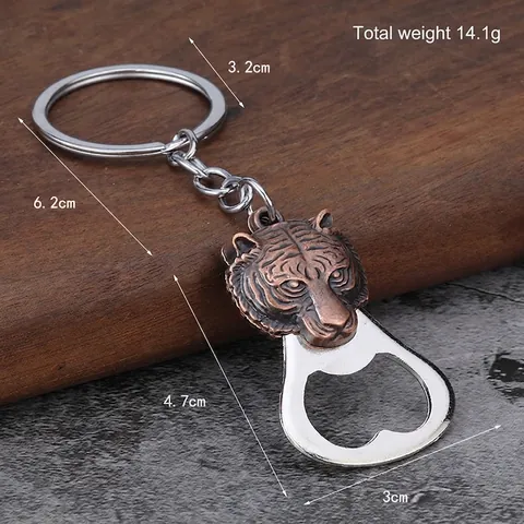 Abrebotellas Llavero Cabeza De Tigre Aleación Zinc Colgante Metal Vintage Herramienta Bar Fiesta Diseño Animal Retro Regalo