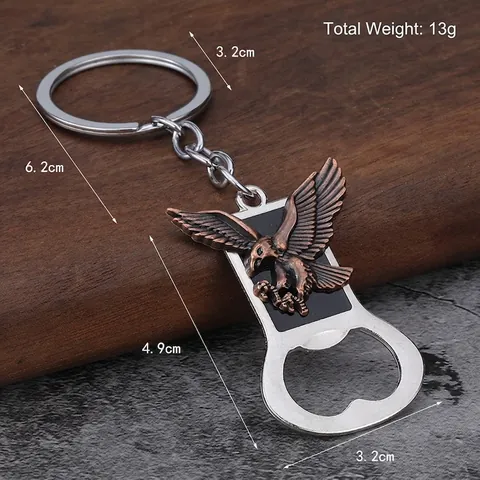 Llavero Abrebotellas Águila Aleación Zinc Relieve 3D Vintage Abridor Cerveza Para Bolso Bar Regalo Retro