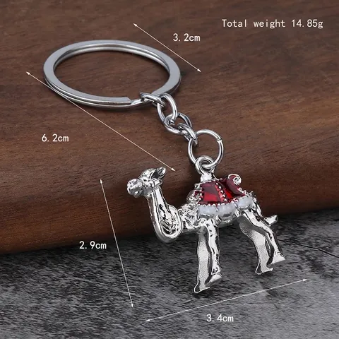 Kamel Schlüsselanhänger Zinklegierung Emaille Künstlicher Edelstein Tier Anhänger Tasche Charme Exotischen Stil