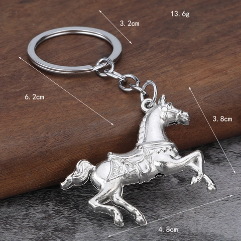 Vintage Zinklegierung Rennpferd Schlüsselanhänger Metall Tier Schlüsselring Für Herren Auto Taille Hängen Schmuck Schlüsselhalter