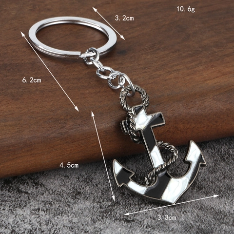 Portachiavi Ancora Nautica Lega Di Zinco Smalto Stile Marittimo Anello Per Auto Pendente Per Borsa Moda Regalo