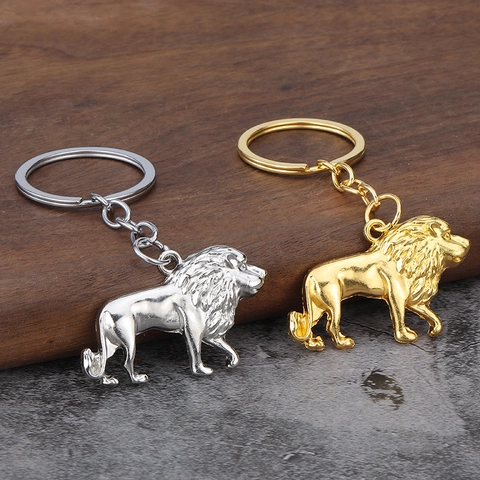Modern Minimalistisch Zinklegering Leeuw Sleutelhanger Metalen Dieren Hanger Voor Tas Sleutel Decoratie Cadeau Vrouwen Mannen Sieraden