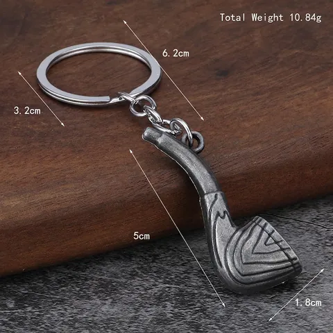 Vintage Tabakpfeife Schlüsselanhänger Zinklegierung Metall Retro Taschenanhänger Auto Schlüsselanhänger Geschenk