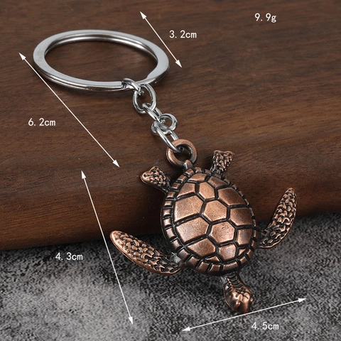 Sea Turtle Keychain Zinc Alloy Metal Ocean Tortoise Pendant Bag Hanging Charm Vintage Retro Style Decorative Accessory