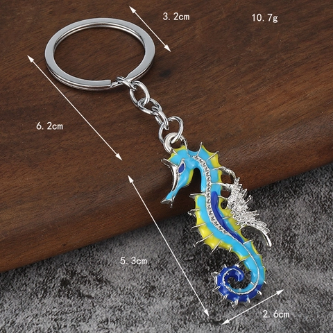 Portachiavi Cavalluccio Marino Pendente Animale Marino Smalto Olio Goccia Lega Di Zinco Vintage Creativo Accessorio Borsa Per Donne Uomini