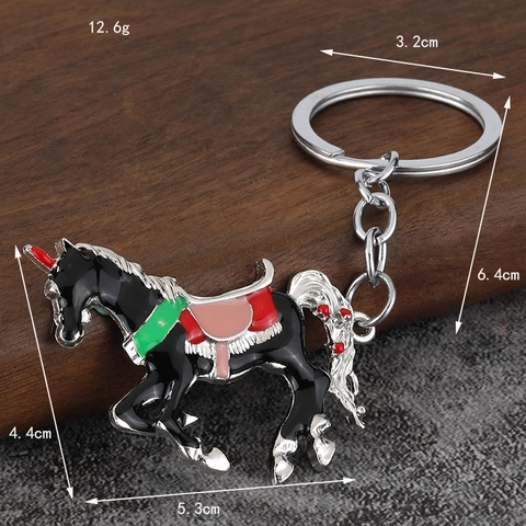 Portachiavi Unicorno Lega Smalto Ciondolo Cavallo Anello Chiave Moda Cartone Animato Animale Ornamento Per Donne Ragazze Borsa