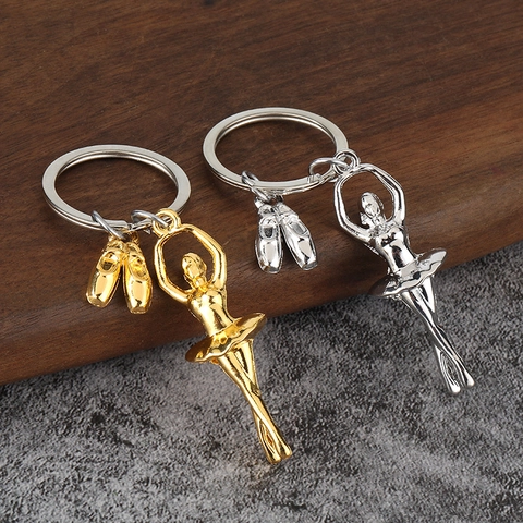 Portachiavi Ballerina Lega Di Zinco Ciondolo Scarpette Da Danza Ragazza Danzante Elegante Regalo Per Ballerini