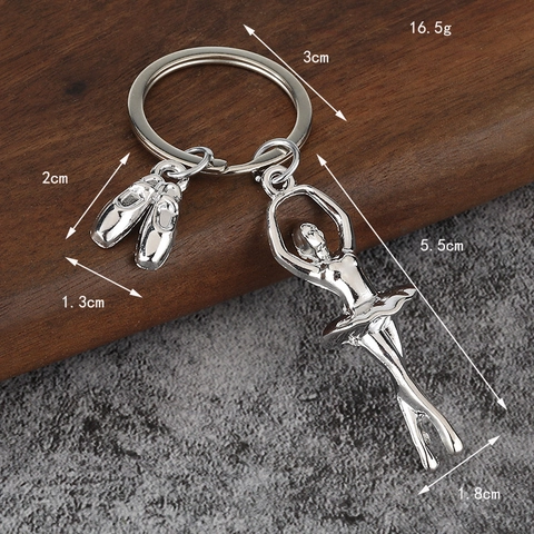 Portachiavi Ballerina Lega Di Zinco Ciondolo Scarpette Da Danza Ragazza Danzante Elegante Regalo Per Ballerini