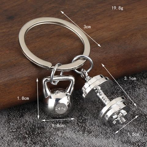 Fitness Hantel Kettlebell Schlüsselanhänger Zinklegierung Metall Gym Übung Thema Kreatives Geschenk Für Sportliebhaber