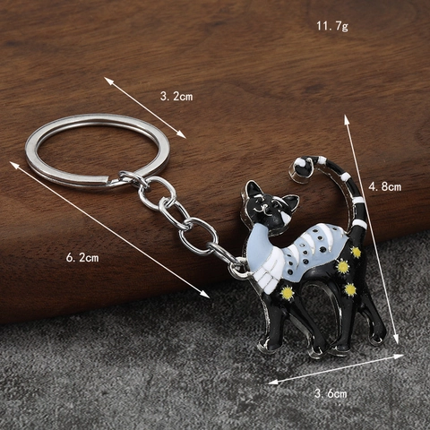 Süße Katze Schlüsselanhänger Emaille Tier Charm Anhänger Zinklegierung Mode Tasche Zubehör Für Frauen Mädchen Geschenk Schlüsselring