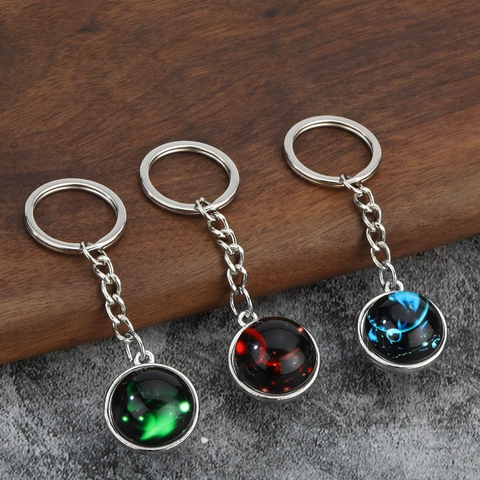 Zodiac Sterrenbeeld Sleutelhanger Lichtgevend In Het Donker Melkwegstelsel Glas Bal Zinklegering Hanger Tas Charm Cadeau