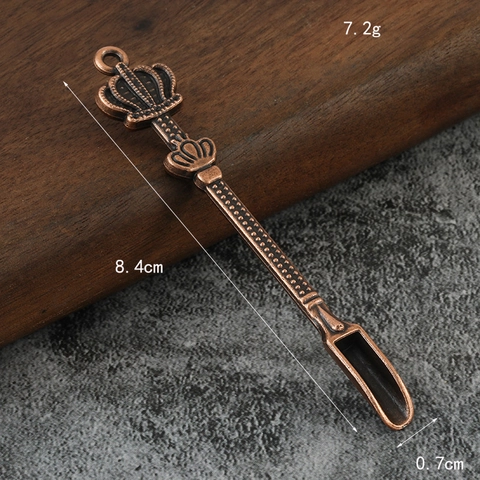 Mini Cuchara De Metal Forma Corona Vintage Retro Colgante Espátula Pequeña Para Polvo De Especias Aleación Zinc
