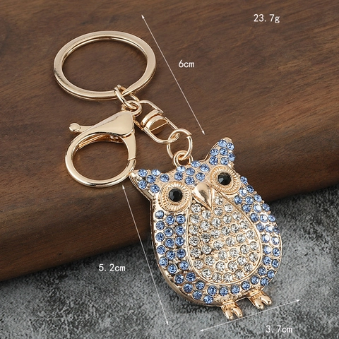 Eule Schlüsselanhänger Funkelnde Straßsteine Metalllegierung Schlüsselring Tier Taschenanhänger Modeschmuck Geschenk Für Frauen
