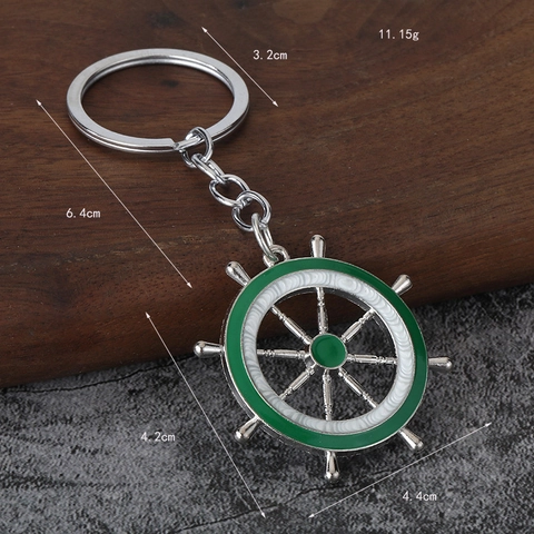 Scheepswiel Roer Sleutelhanger Zinklegering Emaille Nautisch Marine Thema Kleurrijke Sleutelhanger Tas Hanger