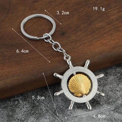 Portachiavi Serie Oceano Mare Lega Zinco Rotante Squalo Cavalluccio Marino Tartaruga Apribottiglie Timone Metallo Regalo
