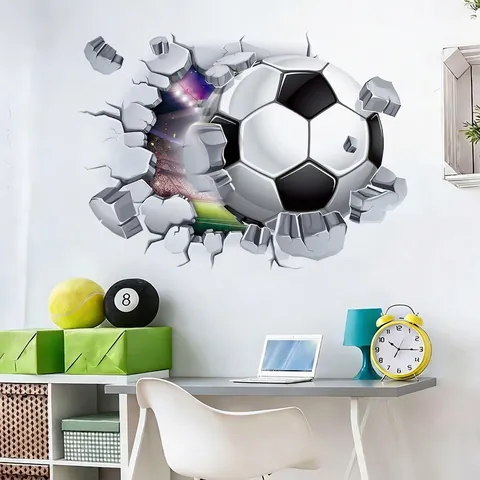 3D Αυτοκόλλητα Τοίχου Ποδόσφαιρο PVC Αδιάβροχο Αθλητική Διακόσμηση Αποσπώμενα Αυτοκόλλητα Για Παιδικό Δωμάτιο