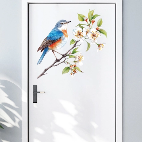 Adesivi Murali Uccelli Rami Floreali PVC Autoadesivi Decalcomanie Decorative Per Finestre Soggiorno Camera Da Letto