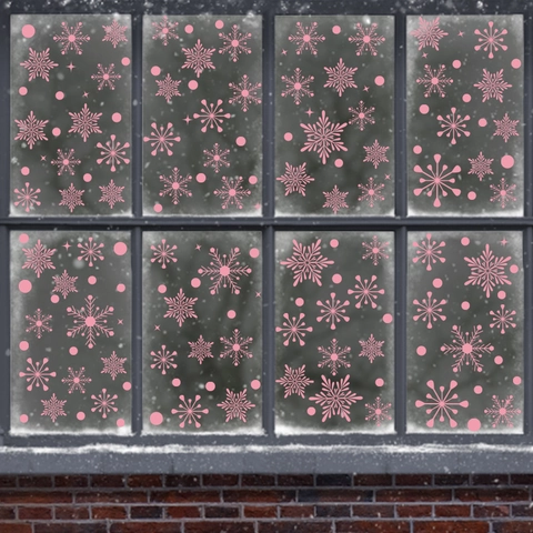 Snowflake Christmas Window Stickers Static Cling PVC Double Sided Winter Decor For Glass Home Shop