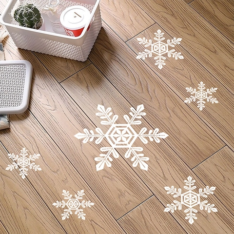 White Snowflake Wall Stickers Christmas Decoration PVC Waterproof Static Cling Window Decals Home Decor Living Room Bathroom