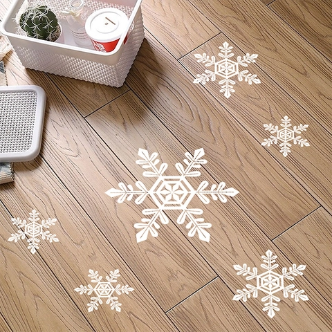 White Snowflake Wall Stickers Christmas Decoration PVC Waterproof Static Cling Window Decals Home Decor Living Room Bathroom