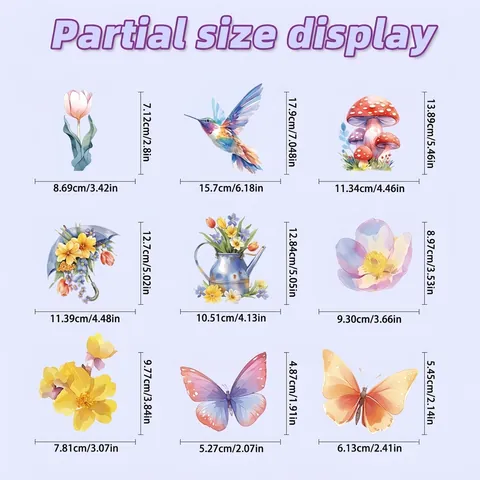 Spring Flower Bird Butterfly Window Clings Static PVC Double Sided Watercolor Floral Mushroom Gnome Decor For Glass
