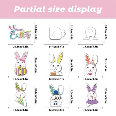 Adesivi Statici Per Finestre Pasquali Doppia Faccia Coniglio Uova Gnomi Decalcomanie Decorative Per Porte In Vetro Casa