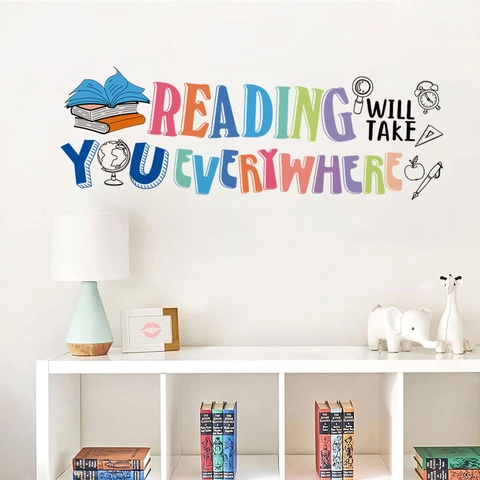 Inspirerende Lezen Muurstickers PVC Statisch Educatieve Citaten Decoratie Voor Klaslokaal Bibliotheek Kinderkamer