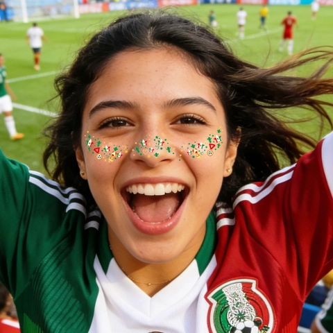 Mexico Football World Cup Face Tattoo Stickers Waterproof Freckle Design Fan Cheering Makeup For Sports Match Party Accessories