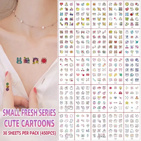 Adesivi Per Tatuaggi Temporanei In Cartone Animato Impermeabile Animale Carino Arcobaleno Motivi A Cuore Body Art Dolce Per Bambini Ragazze