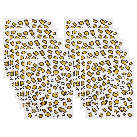 Tatuajes Temporales Estampado Leopardo Pegatinas Estampado Dorado Metálico Cara Cuerpo Arte Impermeable Decoración Halloween