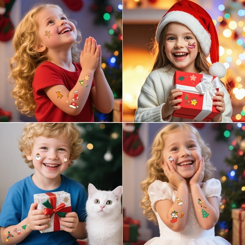 Tijdelijke Tatoeage Stickers Waterdicht Cartoon Kerst Halloween Feest Body Art Voor Kinderen