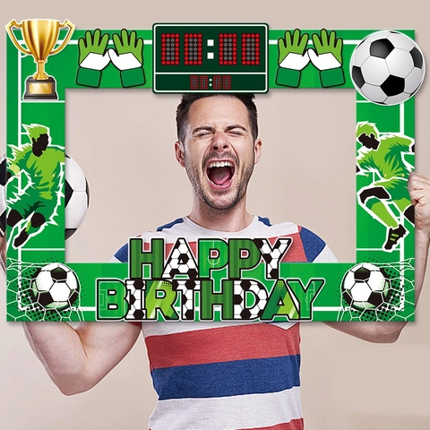 Cornice Foto Compleanno Calcio Cartone DIY Accessori Con Trofeo Pallone Tabellone Segnapunti Decorazioni