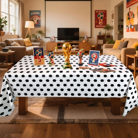 Voetbal Thema Plastic Tafelkleed Waterdicht Wegwerp Voetbalveld Patroon Voor Verjaardagsfeestje Sportevenement Decoratie