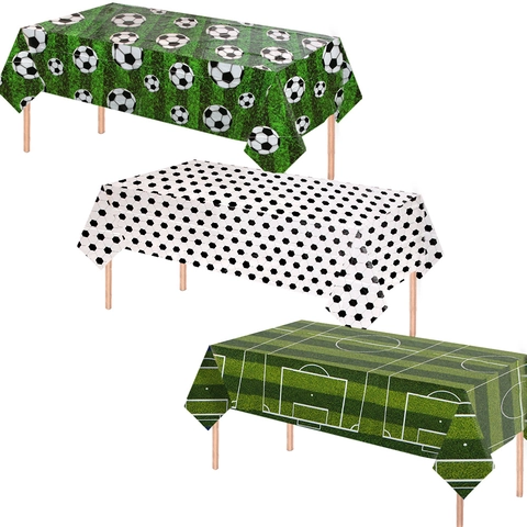 Voetbal Tafelkleed Wegwerp PE Plastic Waterdicht Voetbalveld Patroon Sport Thema Party Tafel Decoratie