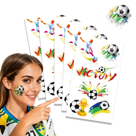 Fußball Thema Temporäre Tattoo Aufkleber Wasserdicht Sport Spiel Body Art Für Fans Party Deko Athleten Trophäe Victory Stil