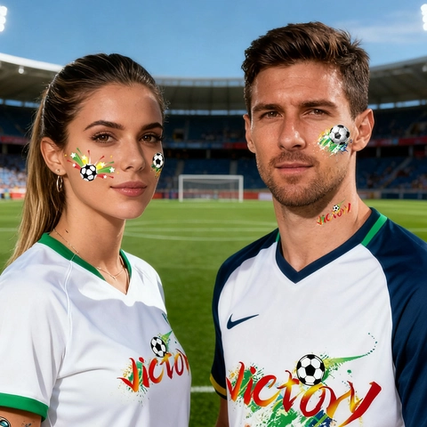 Fußball Thema Temporäre Tattoo Aufkleber Wasserdicht Sport Spiel Body Art Für Fans Party Deko Athleten Trophäe Victory Stil