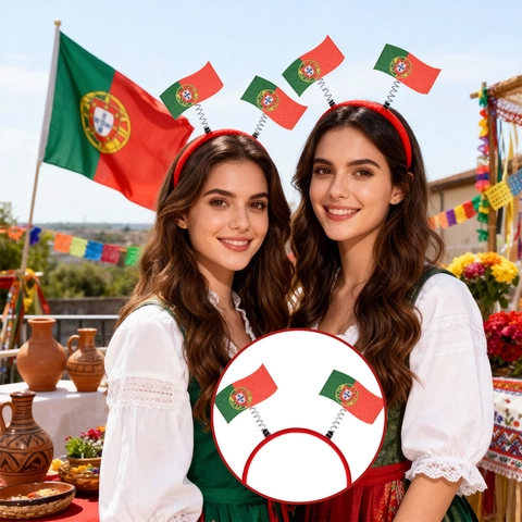 Cerchietto con Molla Bandiera Nazionale Coppa del Mondo Supporto Tifosi Calcio Accessorio Bandiera Luccicante per Festa Festival