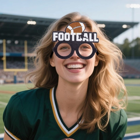 American Football Theme Party Accessories Headband Glasses Earrings Plastic Acrylic Rugby Sports Fan Game Day Gear Decorative