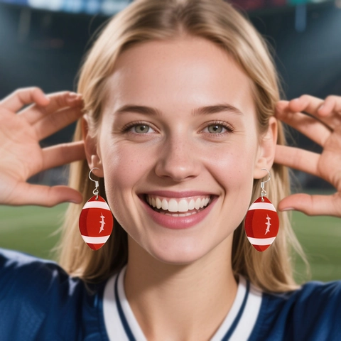 Accessorio per Feste a Tema Football Americano Compresi Fascia Occhiali Orecchini in Acrilico Attrezzatura per Fan del Super Bowl