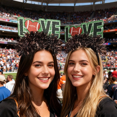 Cerchietto per Capelli a Tema Football Americano per Feste Super Bowl Fan Cheer Sport Competizione Accessori Costume Unisex