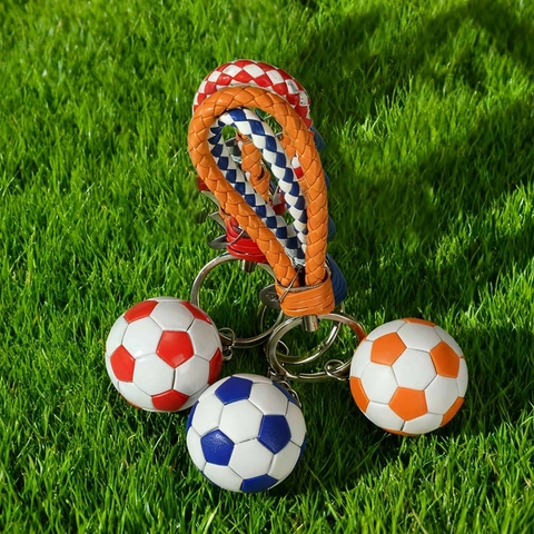 Portachiavi Palla Sportiva Con Corda In Pelle PU Intrecciata Calcio Pallavolo Ciondolo Zaino Fascino Regalo Creativo