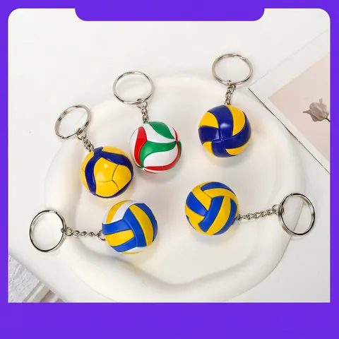 Portachiavi Palla Sportiva 3D Calcio Pallavolo Basket Baseball Bandiera Del Mondo Mini Pelle PU Metallo Pendente Per Borsa Souvenir Regalo Accessorio