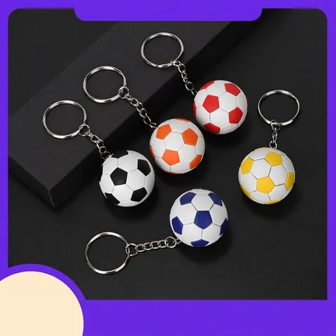 Mini Portachiavi Pallone Da Calcio Ciondolo Ecopelle Simulazione 3D Souvenir Sportivo Ornamento Borsa Regalo Creativo Per Fan
