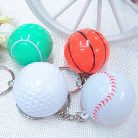 Portachiavi Con Palline Sportive Plastica ABS Texture Realistica Calcio Basket Baseball Golf Per Borse Zaini Decorazione Regalo