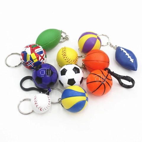 Llavero Pelota Deportiva Mini Bate Béisbol Guante Fútbol Baloncesto Tenis Voleibol Bowling Billar Colgante Bolso Novedad